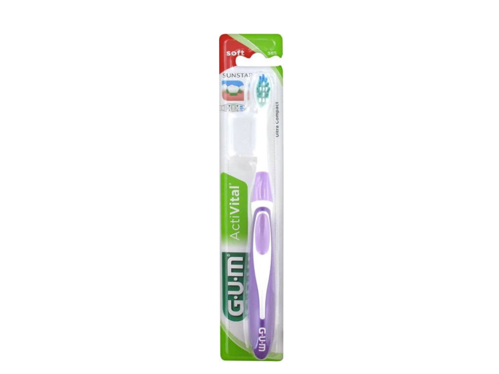 GUM Activital 585 Ultra Compact Soft, Μαλακή Οδοντόβουρτσα Μωβ, 1τμχ