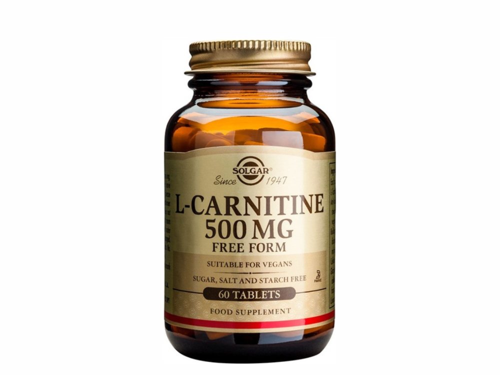 Solgar L-Carnitine 500mg Συμπλήρωμα Διατροφής Καρνιτίνης για Αύξηση Ενέργειας, Αντοχής & Ενίσχυση του Μεταβολισμού - Ιδανικό για Αθλητές, 60tabs