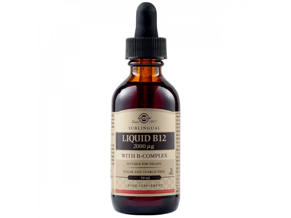 Solgar Vitamin B12 2000μg with B Complex Liquid Συμπλήρωμα Διατροφής Βιταμίνη Β12 σε Υγρή Μορφή