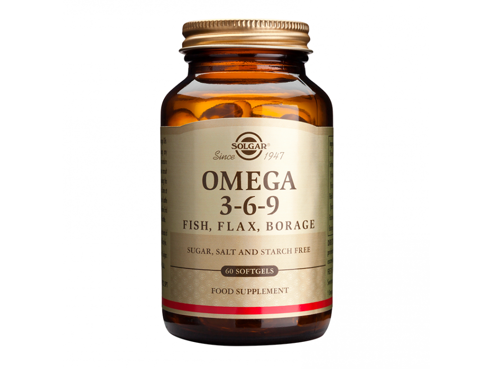 Solgar Omega 3-6-9 Συμπλήρωμα Διατροφής με Ωμέγα Λιπαρά Οξέα για την Υγεία του Εγκεφάλου & του Καρδιαγγειακού Συστήματος, 60softgels
