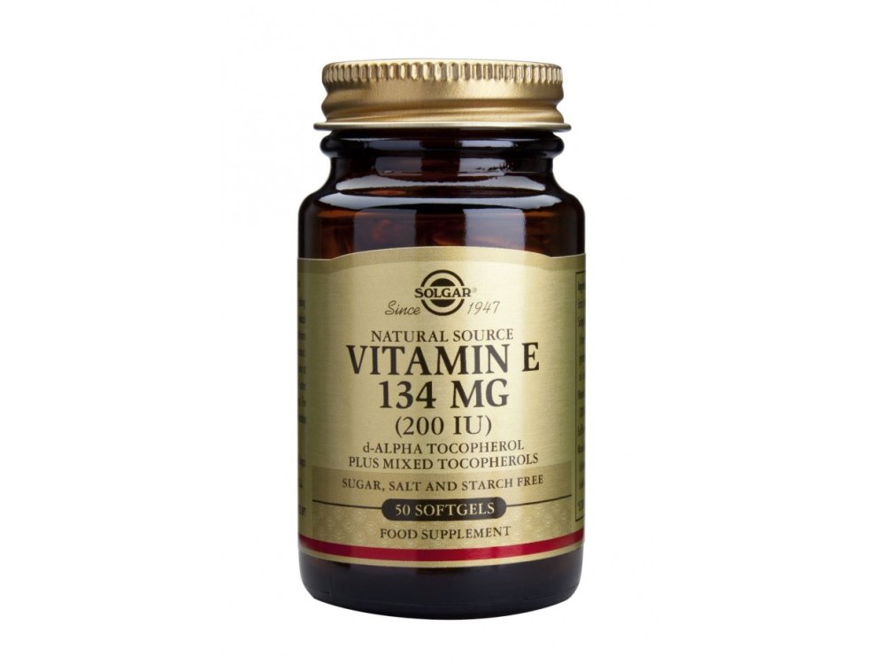 Solgar Vitamin E 200IU Συμπλήρωμα Διατροφής Βιταμίνη Ε με Ισχυρή Αντιοξειδωτική Δράση, 50 Μαλακές Κάψουλες