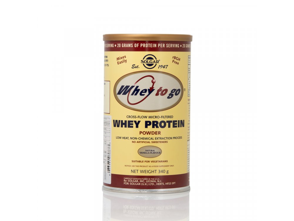 Solgar Whey to Go Protein Powder Vanilla Υψηλής Βιολογικής Αξίας Πρωτε?νη από Ορό Γάλακτος, με Γεύση Βανίλιας, 340gr