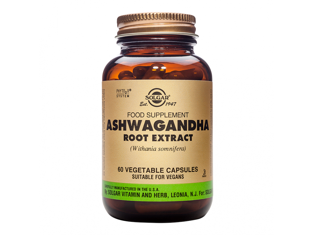 Solgar Ashwagandha Root Extract Συμπλήρωμα Διατροφής Ιδανικό για Άτομα με Στρες, Άγχος & Χρόνια Κόπωση - Τόνωση της Σεξουαλικής Υγείας & του Ανοσοποιητικού, 60veg.caps