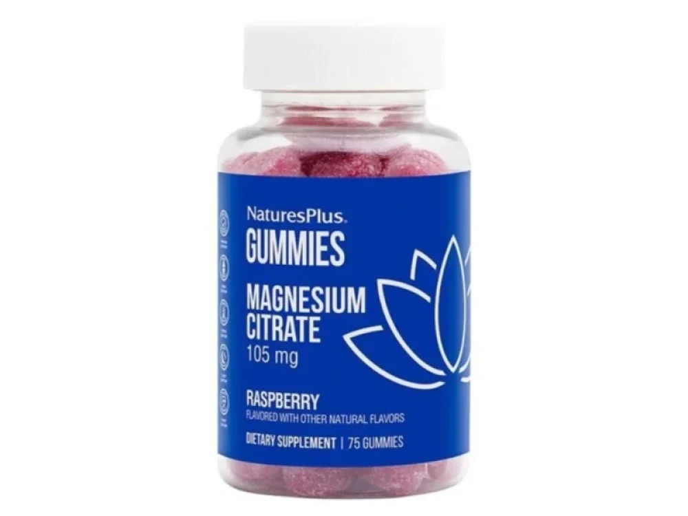 Natures Plus Magnesium Citrate 105mg Συμπλήρωμα Διατροφής Μαγνησίου, 75gummies