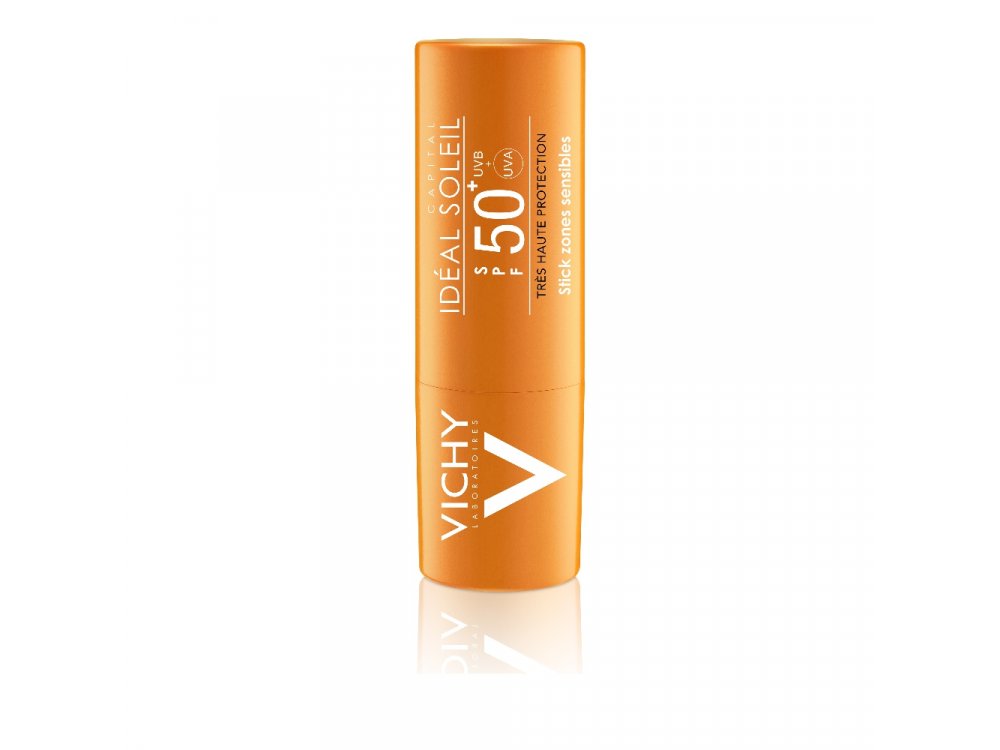 Vichy Ideal Soleil Stick SPF50+, Stick για Ευαίσθητες Ζώνες, Μύτη, Χείλη, Ντεκολτέ (9gr)