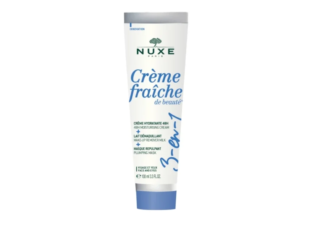 Nuxe Creme Fraiche de Beaute 3 in 1 48ωρη Ενυδατική Κρέμα, Γαλάκτωμα Ντεμακιγιάζ & Μάσκα Επαναπύκνωσης 3σε1, 100ml