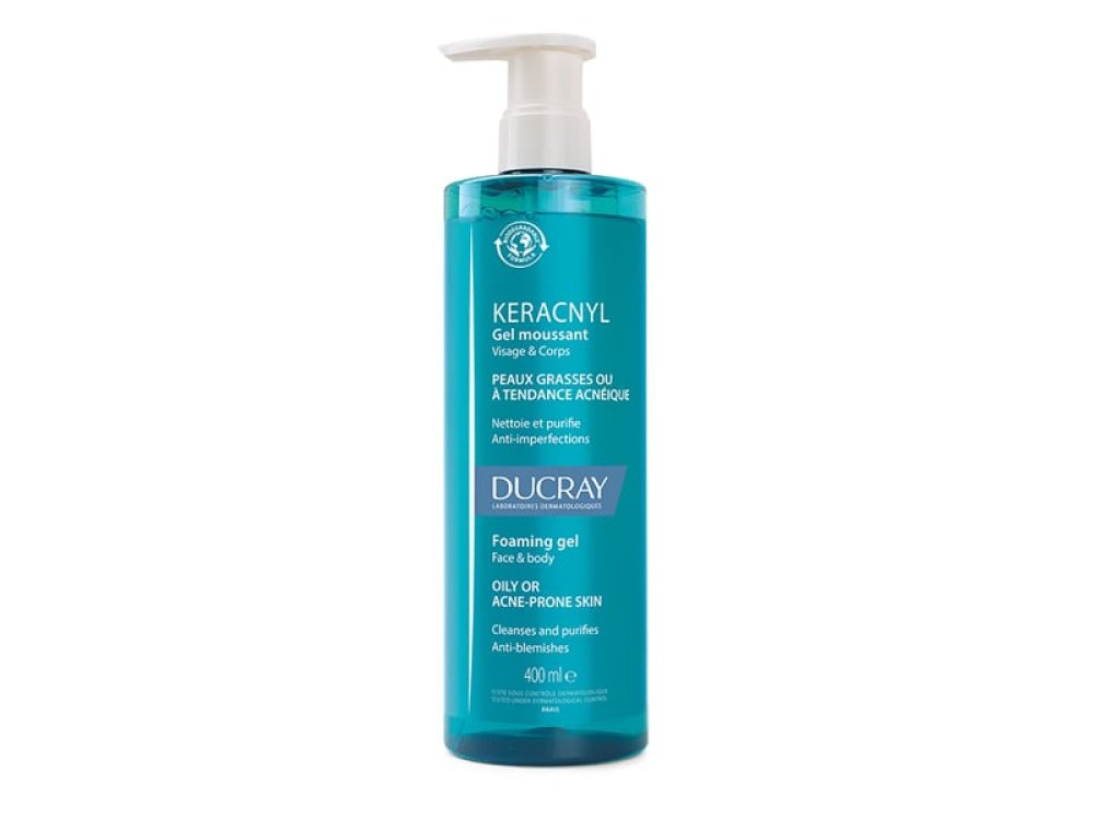 Ducray Keracnyl Foaming Gel for Face & Body Τζελ Καθαρισμού για Δέρμα με Τάση Ακμής για Πρόσωπο & Σώμα, 400ml