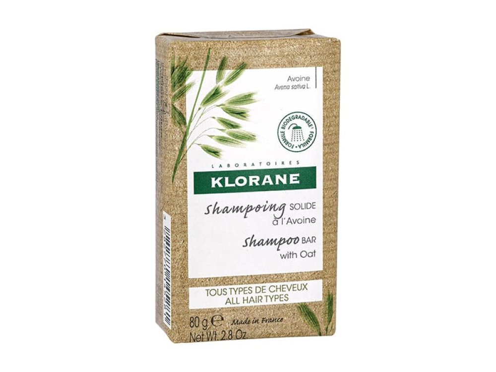 Klorane Shampoo Bar With Oat, Στερεό Σαμπουάν με Βιολογική Βρώμη για Όλη την Οικογένεια, 80gr