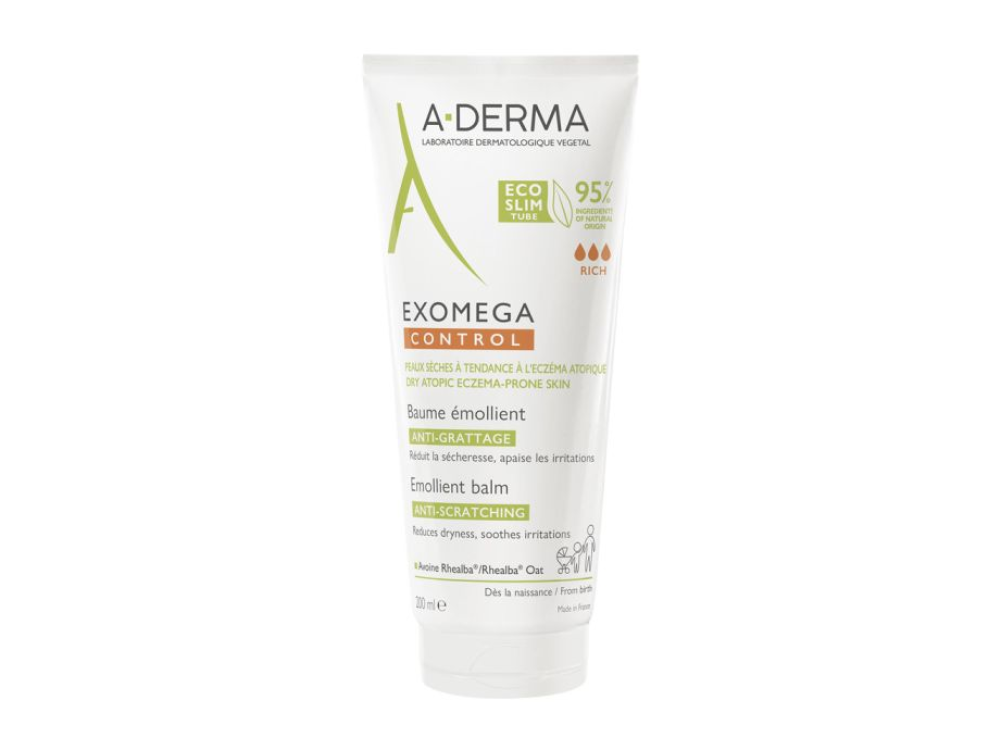 A Derma Exomega Control Emollient Balm, Μαλακτικό Βάλσαμο Κατά του Κνησμού για Πολύ Ξηρή Επιδερμίδα με Τάση Ατοπίας για Όλη την Οικογένεια, 200ml