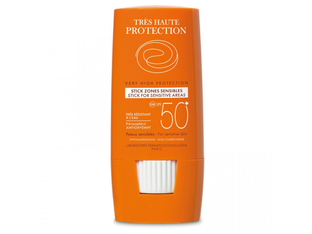 Avene Eau Thermale Stick Zones Sensibles, Αντιηλιακό Στικ για ευαίσθητες ζώνες SPF50+, 8gr