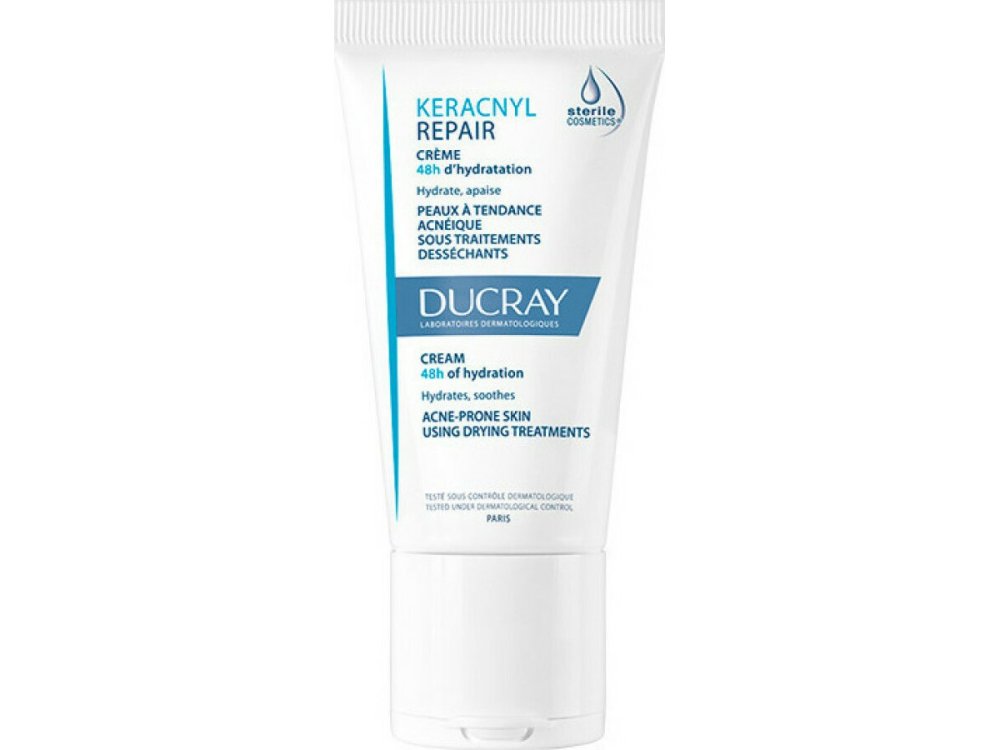 Ducray Kerancyl Repair Creme 48ωρη Κρέμα Προσώπου για Ακμή, 50ml