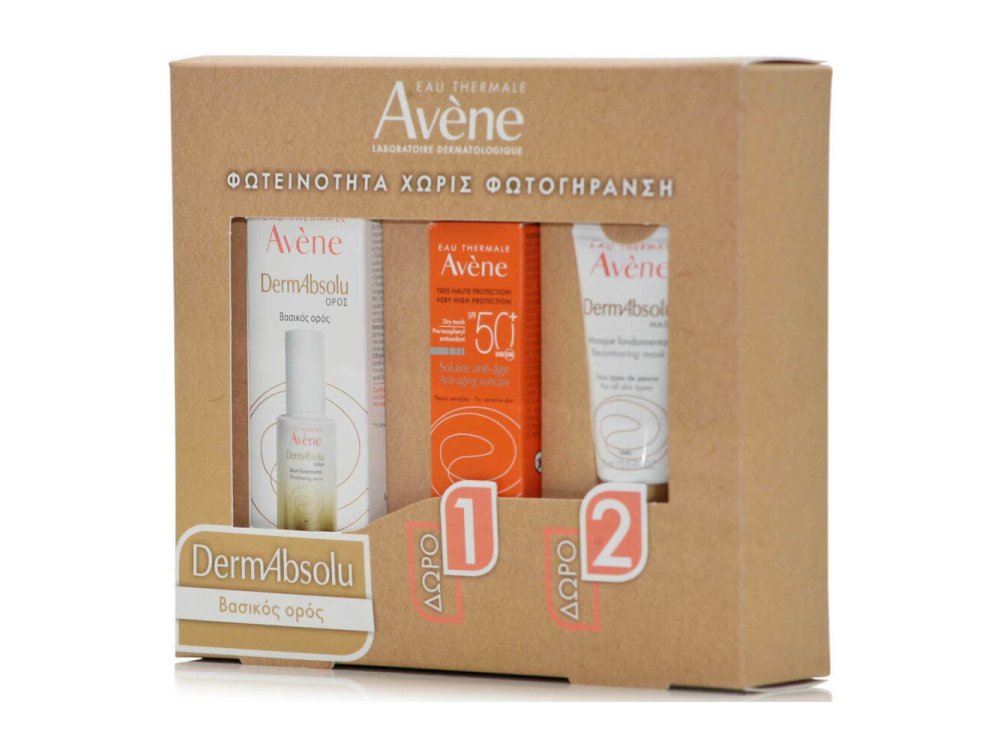 Avene Promo, DermAbsolu Serum Ορός Αναζωογόνησης 30ml, +Δώρο Solaire Antiage SPF50+ Dry Touch Αντηλιακή Αντιγηραντική Κρέμα Προσώπου 5ml, +Δώρο DermAbsolu Mask Αντιγηραντική Μάσκα Προσώπου 15ml