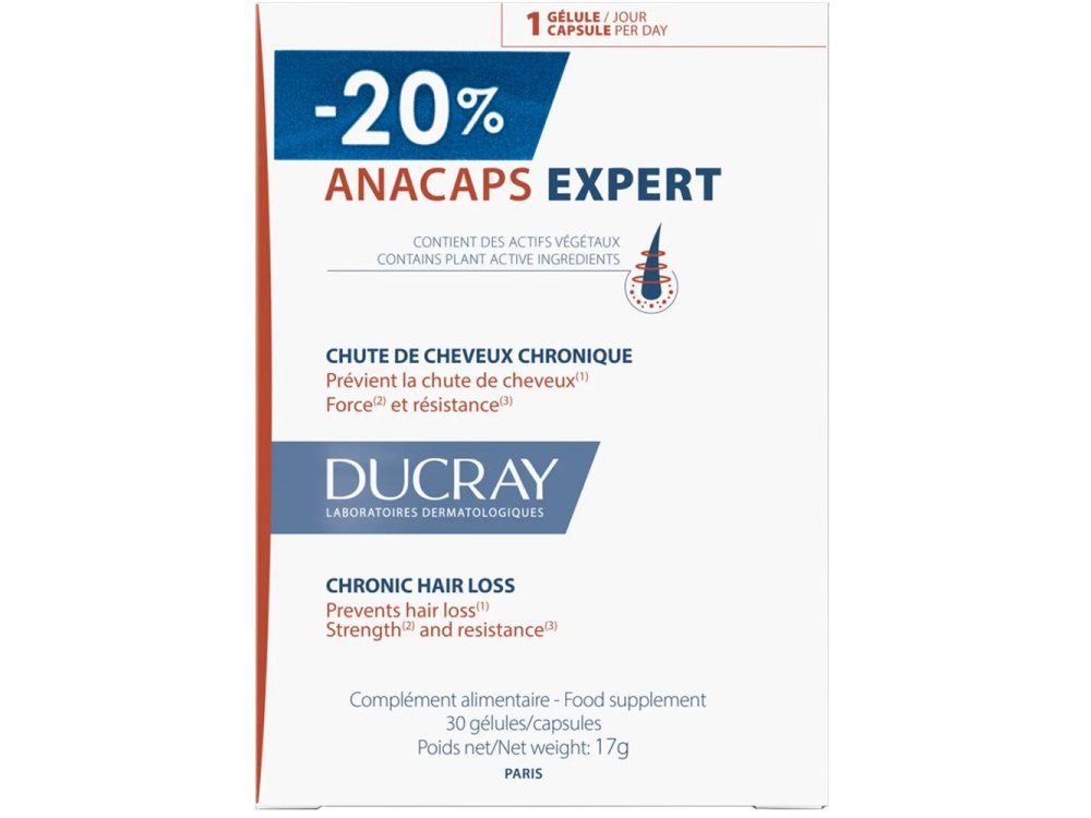 Ducray Anacaps Expert Promo -20%  Συμπλήρωμα Διατροφής Για Την Τριχόπτωση, 30caps