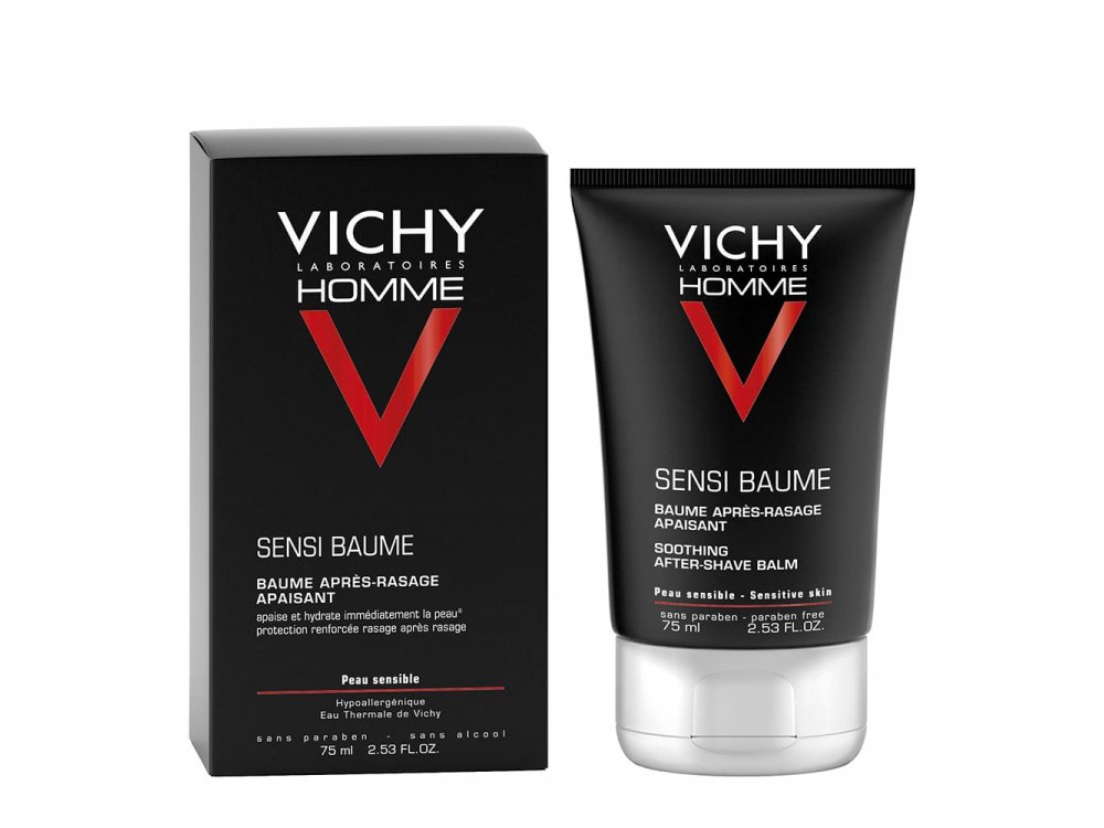 Vichy After Shave Balm Homme Sensi χωρίς Οινόπνευμα για Ευαίσθητες Επιδερμίδες 75ml