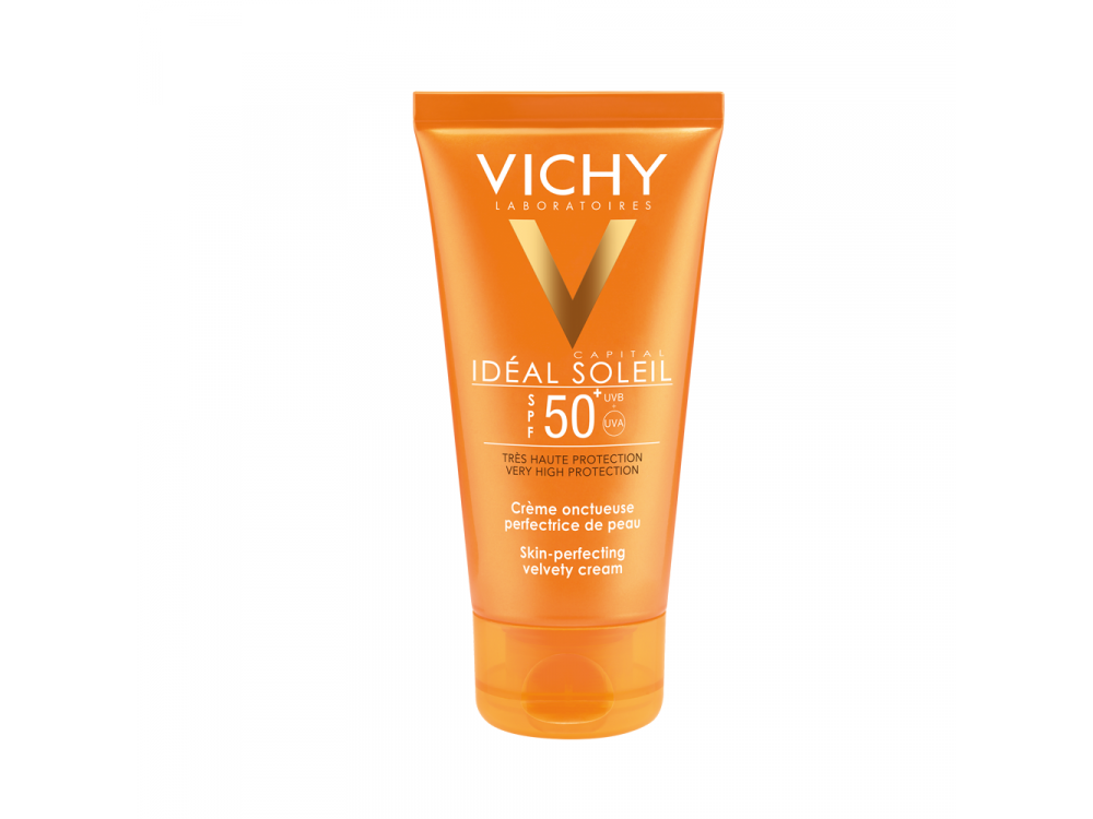 Vichy Ideal Soleil Skin Perfecting Velvety Cream, Βελούδινη Υφή SPF50, 50ml