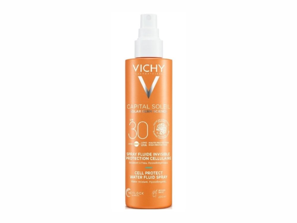 Vichy Capital Soleil Cell Protect Water Fluid Spray SPF30 Αντηλιακό Spray Λεπτόρρευστη Υφή Για Το Σώμα, 200ml