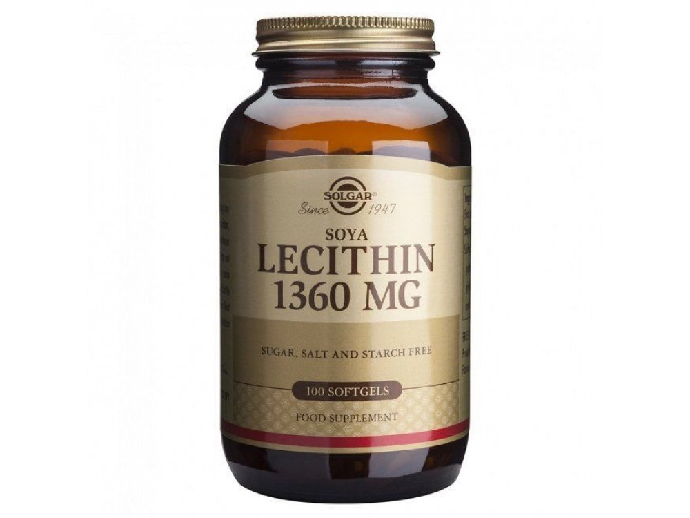 SOLGAR LECITHIN 1360mg 100 softgels. Νευρικό σύστημα-χοληστερόλη-πρόληψη χολολίθων-μολύνσεις ιών-υγεία ήπατος-αρτηριοσκλήρυνση
