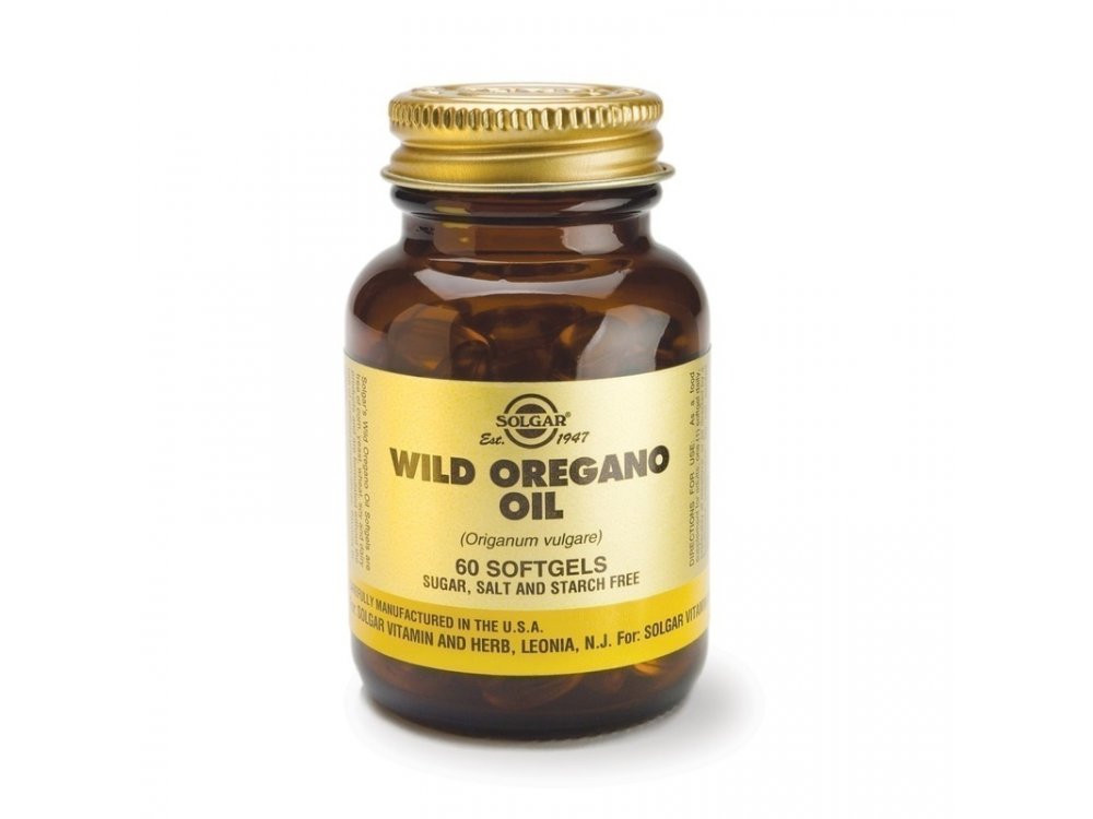 SOLGAR WILD OREGANO OIL 60 softgels.  Η άγρια ρίγανη είναι πλούσια πηγή φαινολικών συστατικών και φυσικών αντιοξειδωτικών στοιχείων.