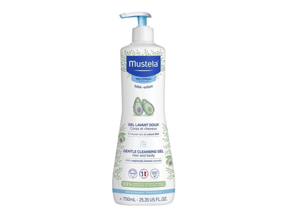Mustela Gentle Cleansing Gel Hair & Body With Avocado,  Απαλό Αφροντούς για Σώμα & Μαλλιά με Βιολογικό Αβοκάντο, 750ml