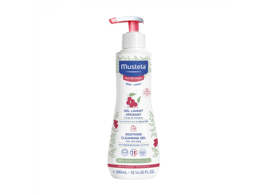 Mustela Soothing Cleansing Gel Καταπραϋντικό Καθαριστικό Τζελ για Μαλλιά & Σώμα, 300ml