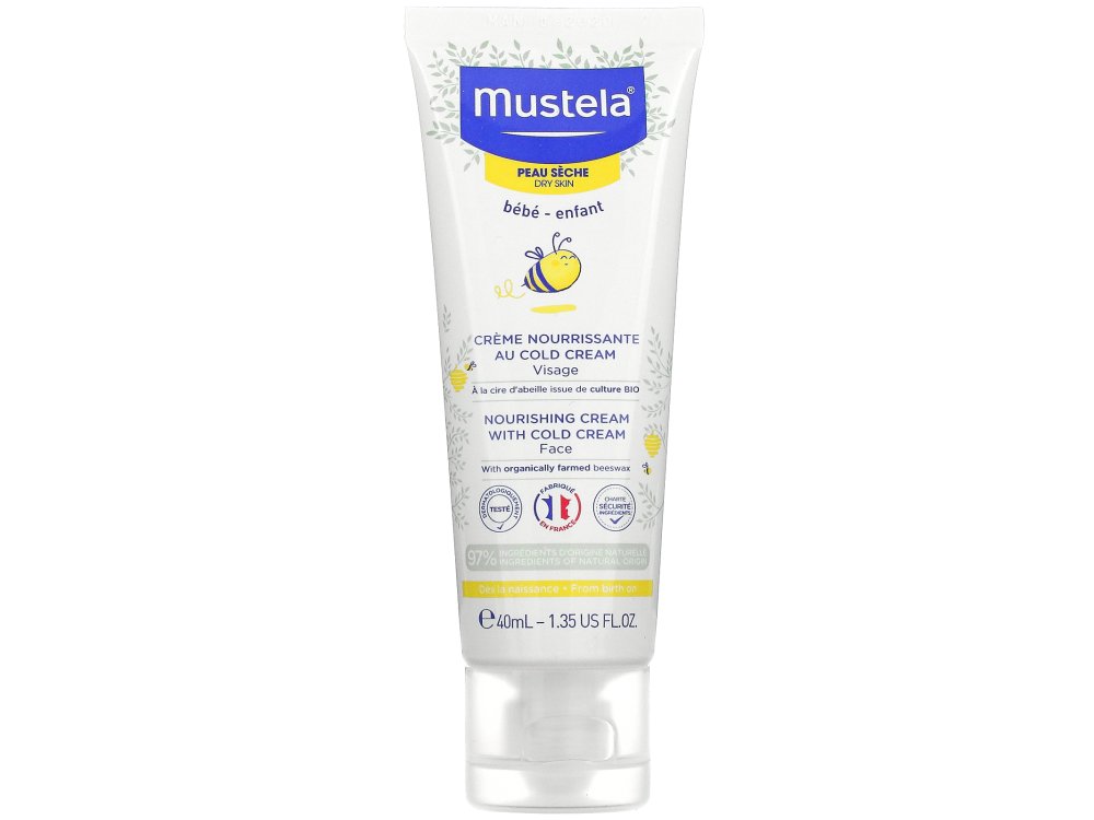 Mustela Bebe Nourishing Cream With Cold Cream, Κρέμα Ενυδάτωσης Προσώπου για Ξηρό Δέρμα, 40ml