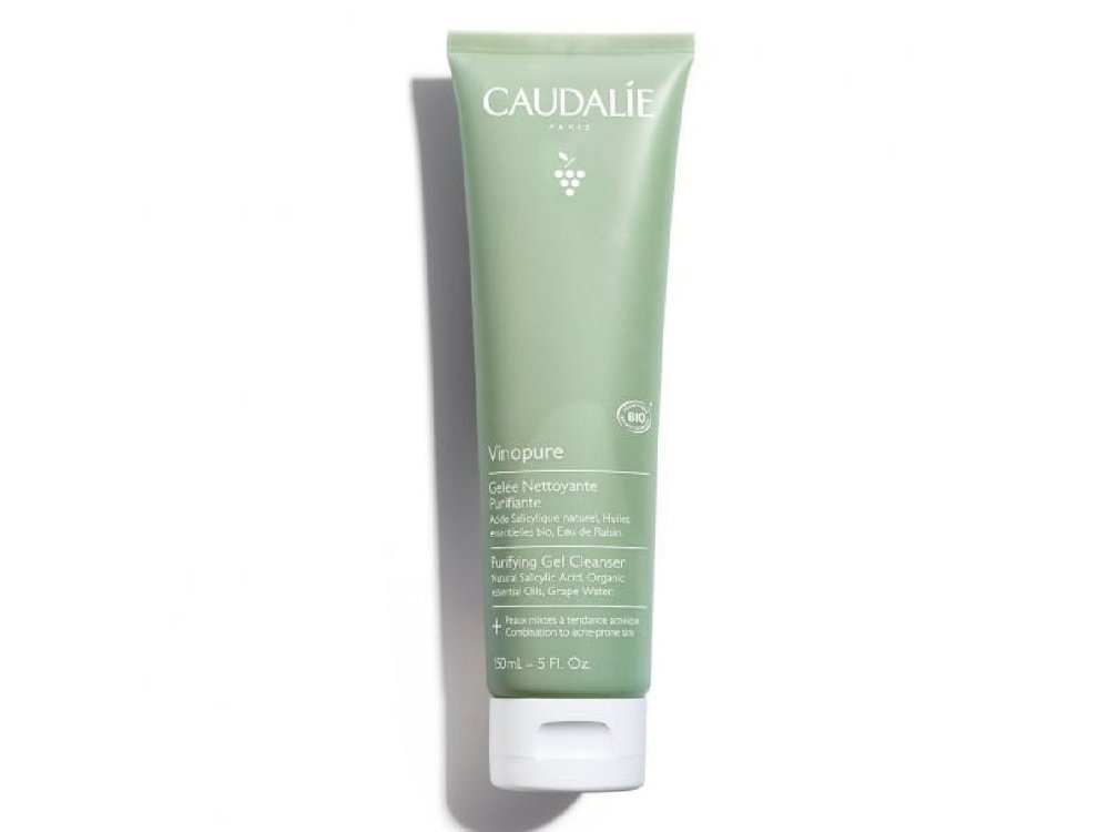 Caudalie Vinopure Purifying Gel Cleanser, Υγρό Καθαρισμού Προσώπου για Σύσφιξη των Πόρων και Μείωση του Σμήγματος, 150ml