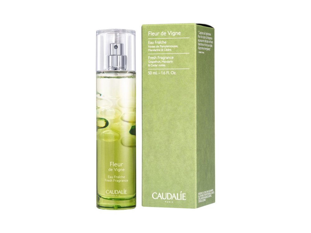 Caudalie Fleur de Vigne Fresh Fragrance, Γυναικείο Άρωμα με Νότες από Κέδρο, Γκρέιπφρουτ και Μανταρίνι, 50ml