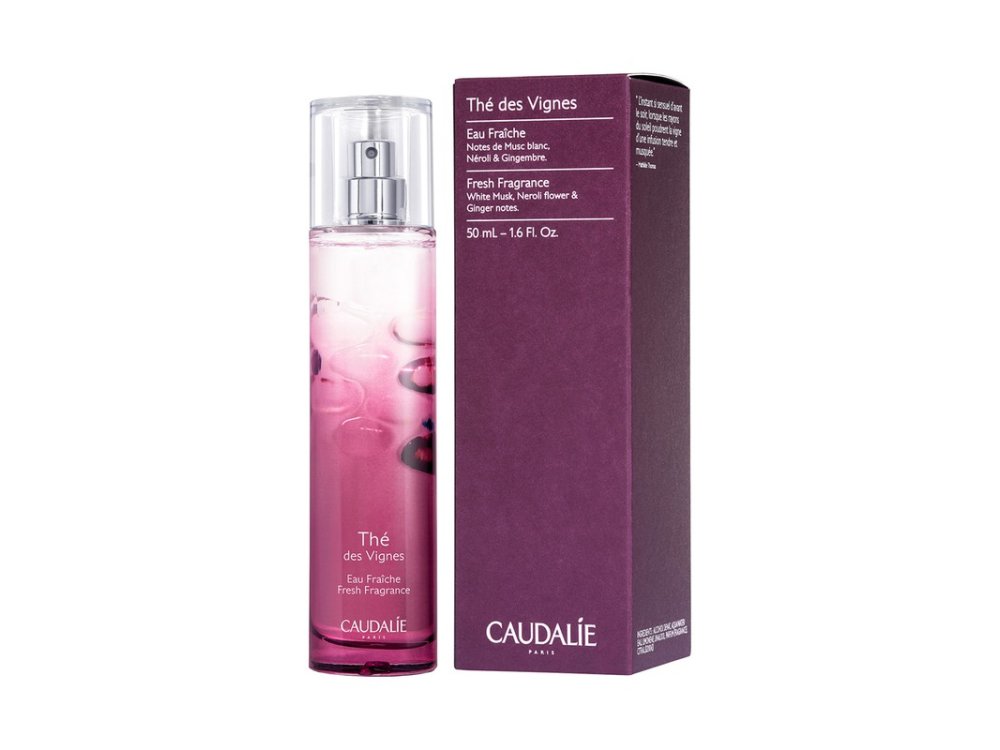 Caudalie The des Vignes Fresh Fragrance Γυναικείο Άρωμα με Νότες από Τζίντζερ, Λευκό Μόσχο, Νερολί, Άνθη  Πορτοκαλιάς και Γιασεμί, 50ml
