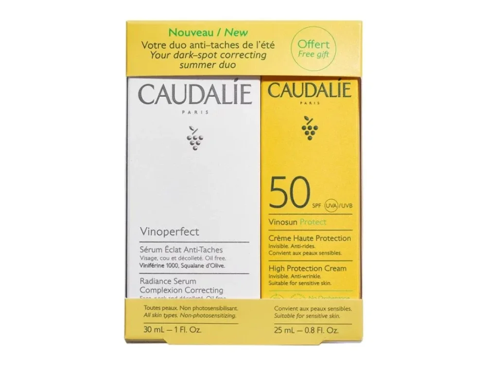Caudalie Promo με Vinoperfect Radiance Serum Complexion Correcting, 30ml & Δώρο Vinosun Protect High Protection Cream Αντηλιακό Προσώπου SPF50, 25ml, 1σετ