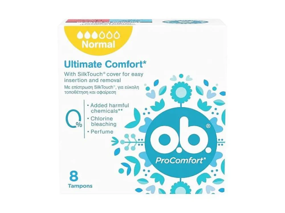 O.B Pro Comfort Silk Touch Normal Για Κανονική Ροή, 8pcs