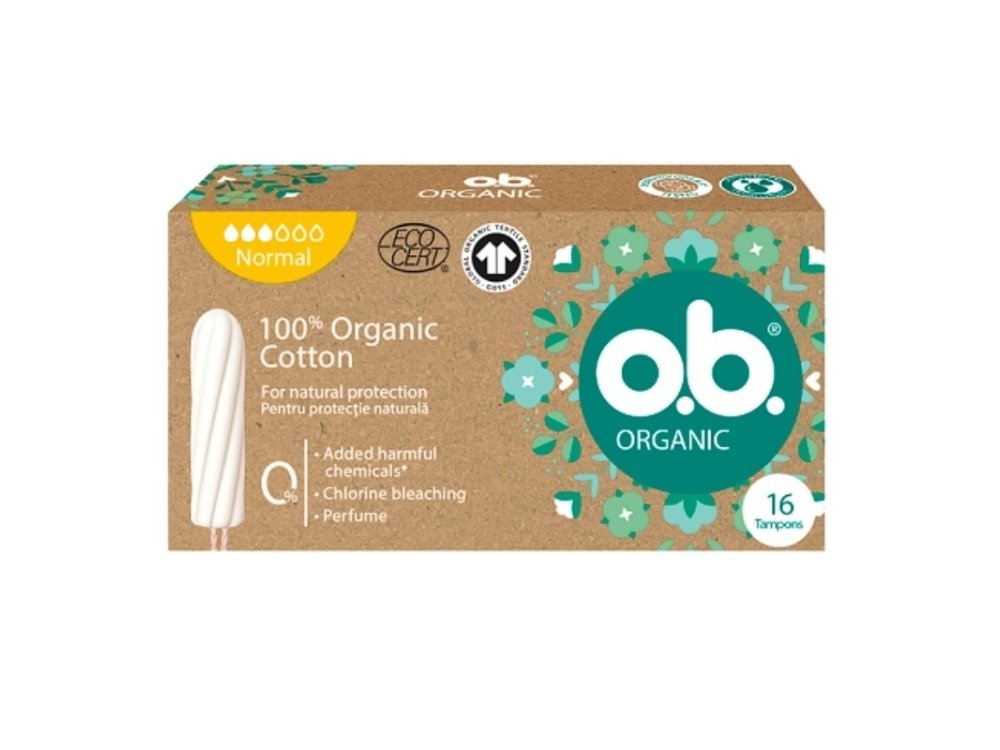 OB Organic Normal Ταμπόν για Μέτρια/ Μεγάλη Ροή, 16τεμ