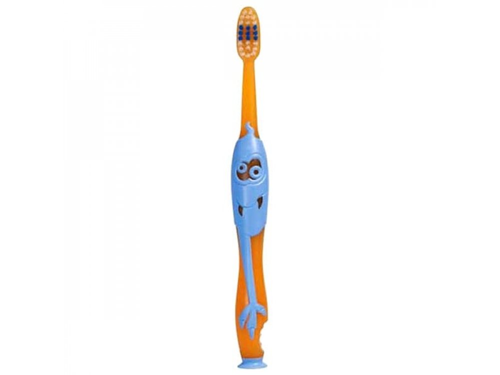 Elgydium Kids Monster Toothbrush, Παιδική Οδοντόβουρτσα 2-6 Ετών, Πορτοκαλί - Γαλάζιο Soft, 1τμχ