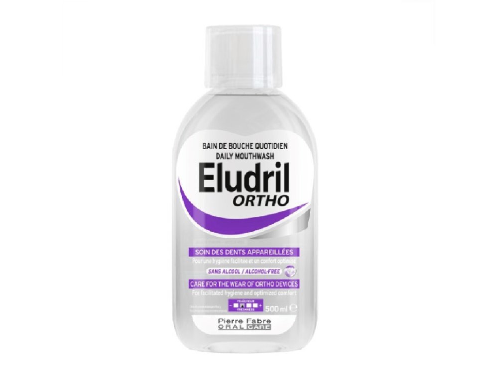 Elgydium Eludril Ortho, Στοματικό Διάλυμα για Ορθοδοντικούς Μηχανισμούς Χωρίς Αλκοόλ, 500ml