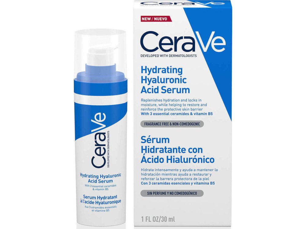 CeraVe Hydrating Hyaluronic Acid Serum Ορός Eνυδάτωσης Προσώπου με Yαλουρονικό Oξύ & 3 Aπαραίτητα Ceramides, 30ml