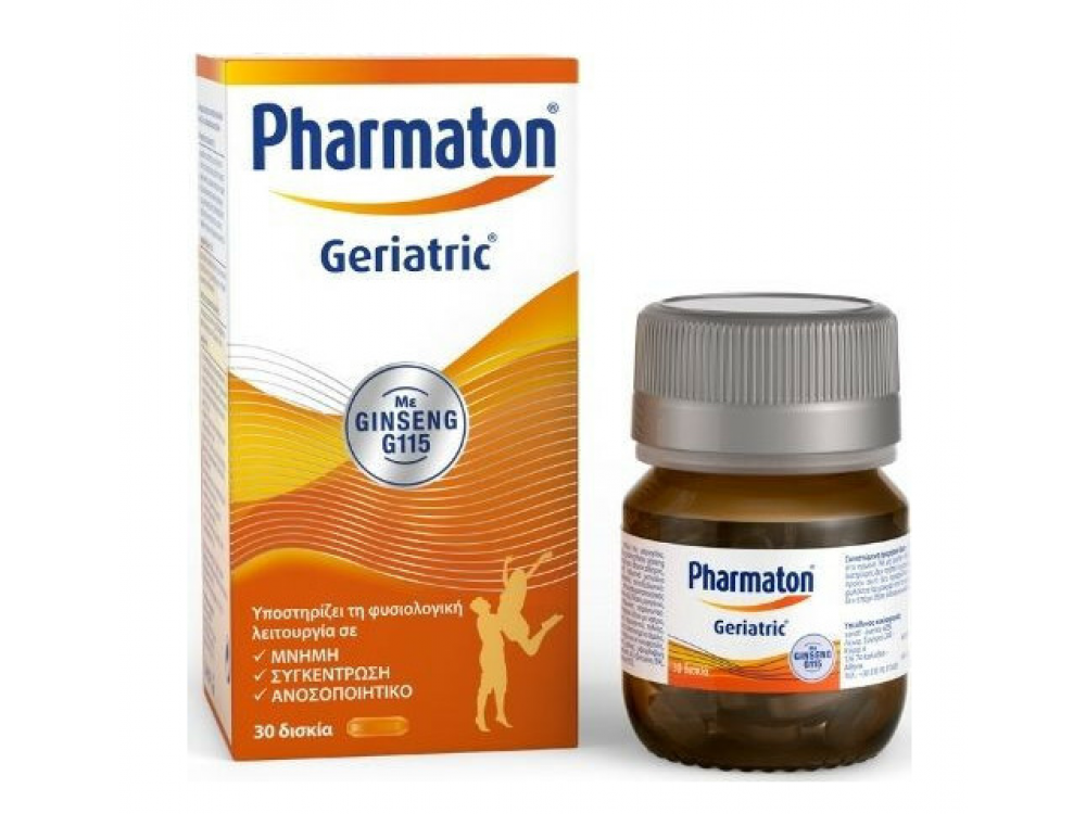 Pharmaton Geriatric με Ginseng G115 για Ενίσχυση Μνήμης, Συγκέντρωσης & Ανοσοποιητικού, 30caps