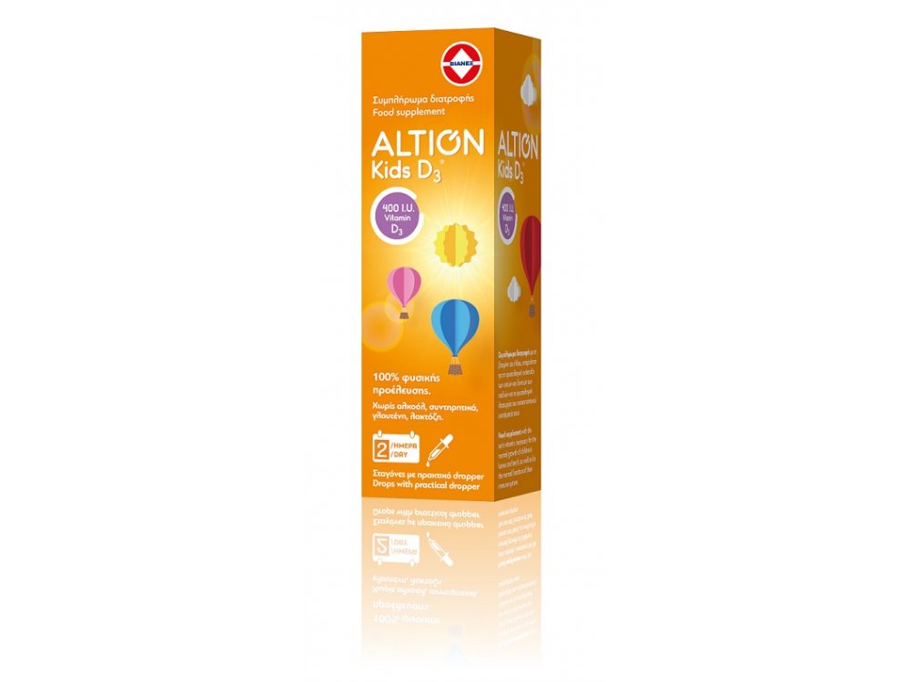 Altion Kids D3 400IU Συμπλήρωμα Διατροφής με Βιταμίνη D3 για Βρέφη & Παιδιά, 20ml
