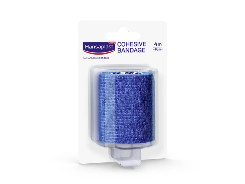 Hansaplast Cohesive Bandage Επίδεσμος Τραυμάτων & Στήριξη Αρθρώσεων, 6cm x 4 mt
