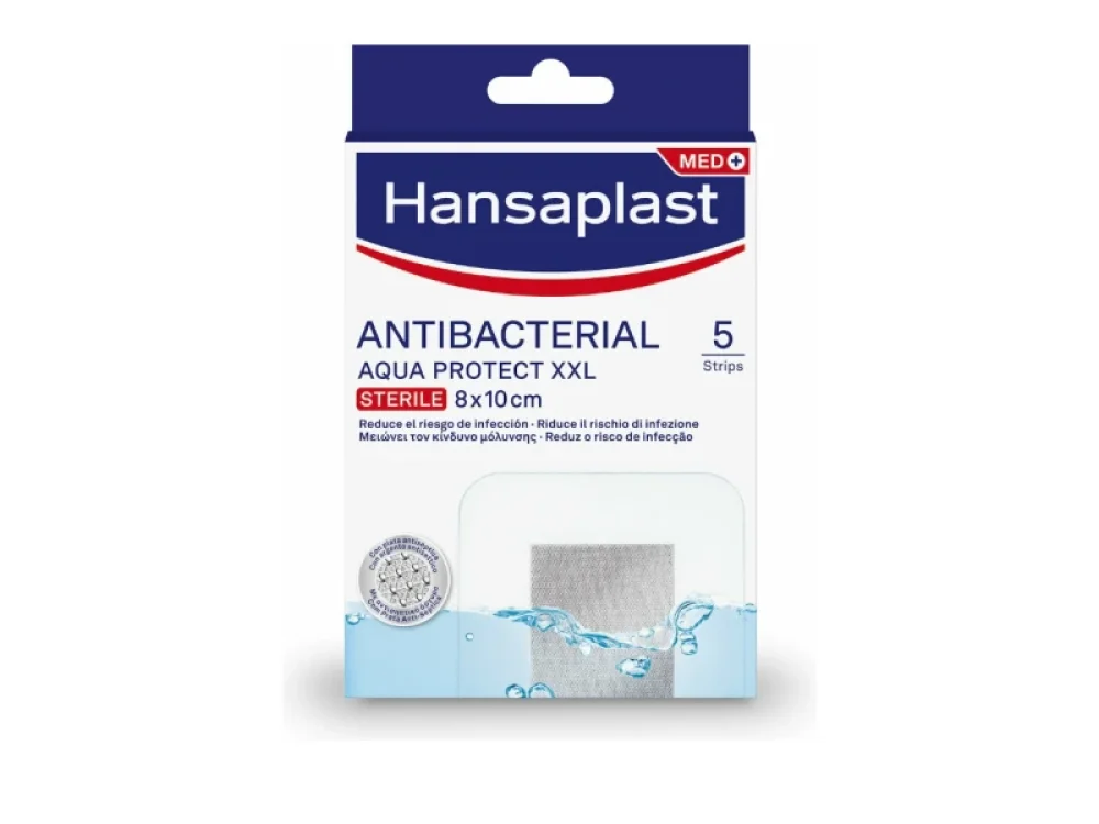 Hansaplast Aqua Protect XXL STERILE Αδιάβροχα Επιθέματα για την Κάλυψη & την Προστασία Πληγών 8x10cm, 5τεμ