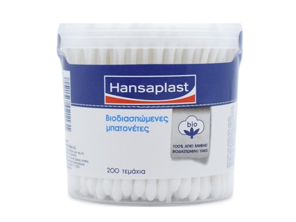 Hansaplast Μπατονέτες απο 100% Οργανικό Βαμβάκι, 200τεμ