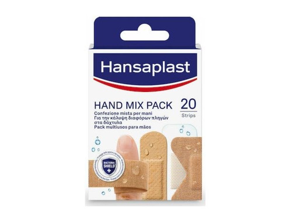 Hansaplast Hand Mix Pack Πακέτο Επιθεμάτων με 5 Διαφορετικά Μεγέθη, 20τεμ