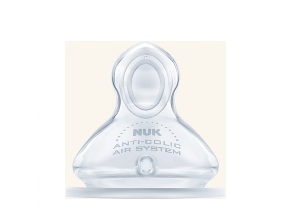 Nuk First Choice Plus Θηλή Σιλικόνης Μ (Μεσαία Οπή για Γάλα) με Βαλβίδα 0-6 Μηνών 1τμχ