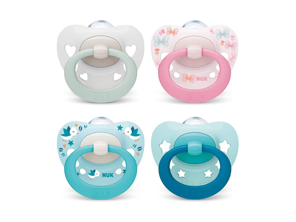 Nuk Signature Pink, Πιπίλα Σιλικόνης Ροζ 0-6m με Θήκη, 1τμχ