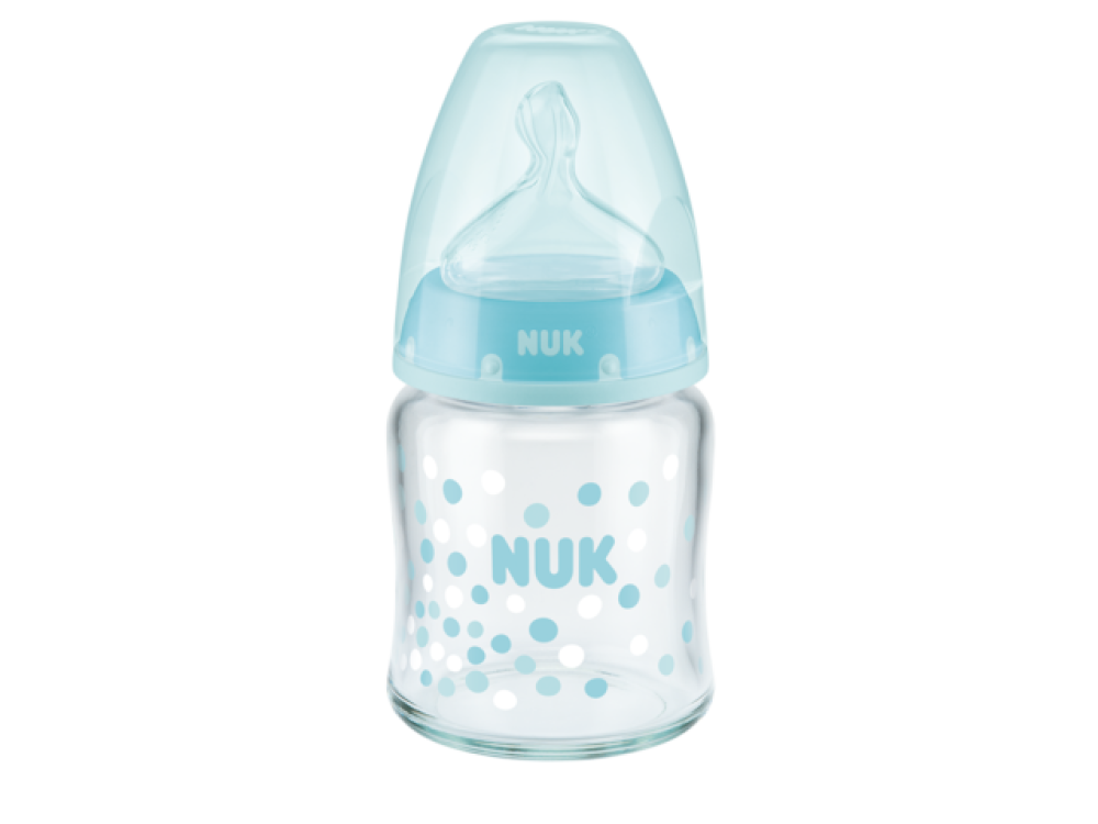 Nuk First Choice Plus Temperature Control, Μπιμπερό Κατά των Κολικών με Θηλή Σιλικόνης 0-6m Γαλάζιο, 120ml