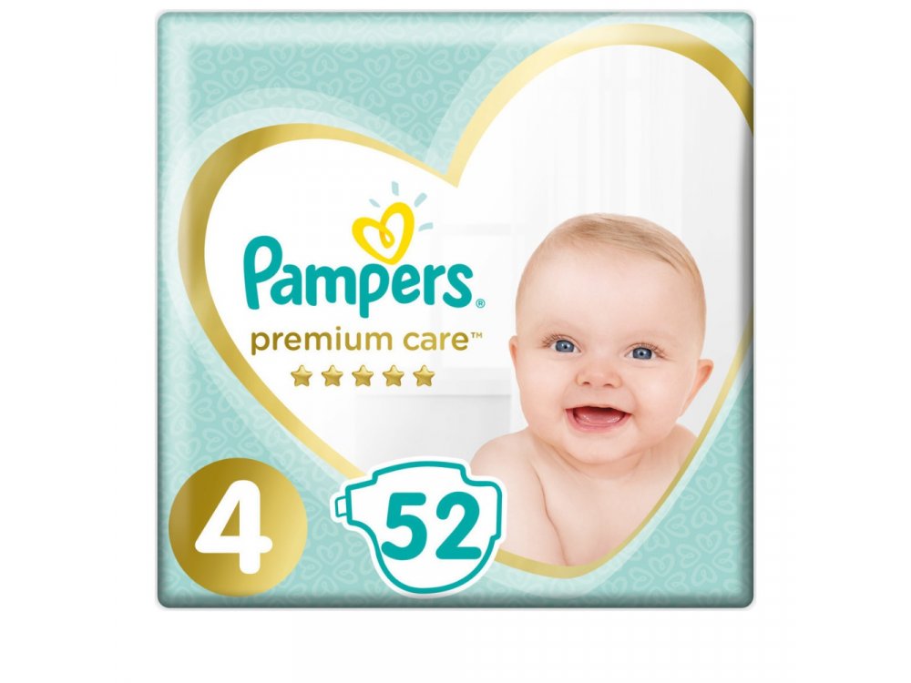 Pampers Jumbo Premium Care No4 Maxi (9-14kg) 52τμχ