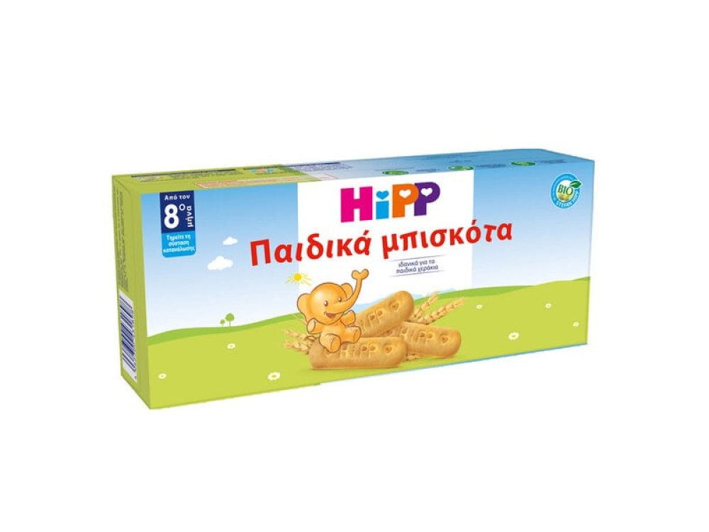 HIPP Παιδικά Βιολογικά Μπισκότα για Βρέφη από τον 8ο Μήνα & Μικρά Παιδιά, 180g (4x45g)