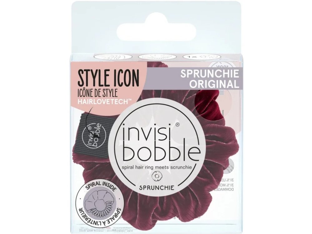 Invisibobble Sprunchie Red Wine is Fine Λαστιχάκι Μαλλιών με Βελούδινη Υφή, 1 Τεμάχιο