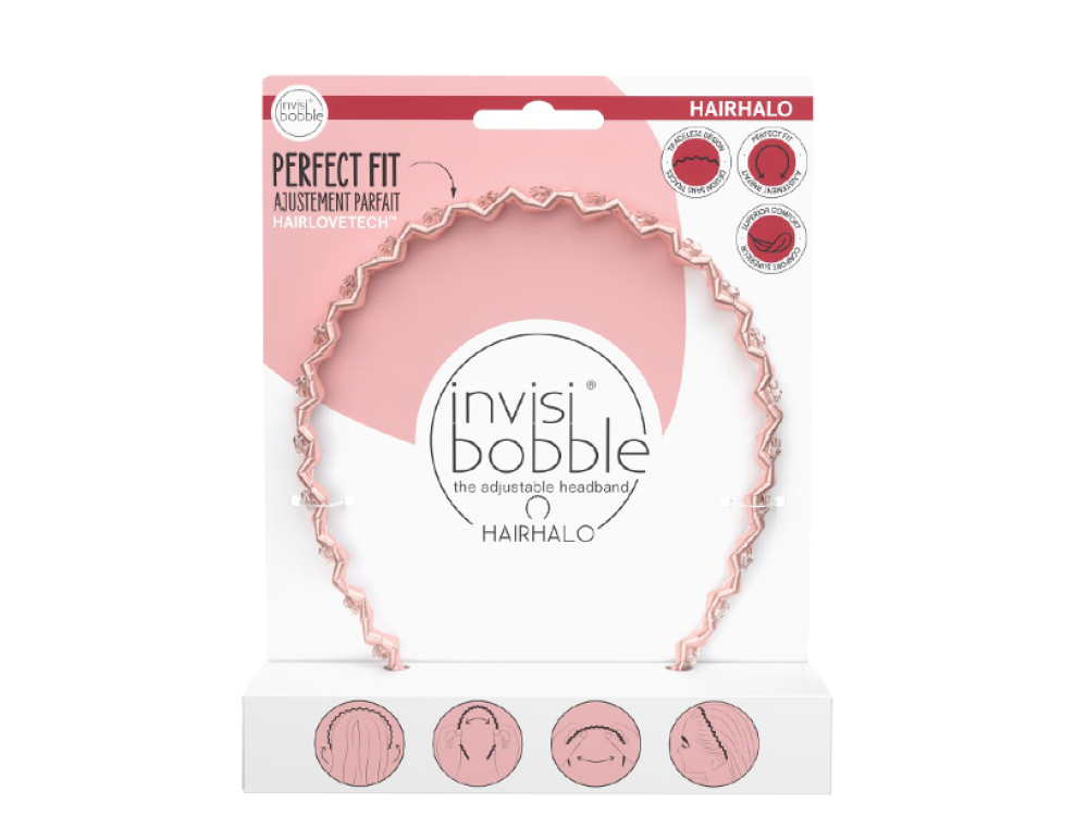 Invisibobble Hairhalo Pink Sparkle, Στέκα Μαλλιών με Διακριτικά Στρας, 1τμχ