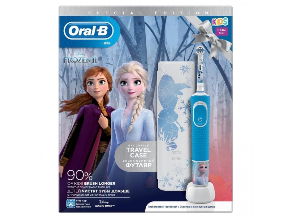 ORAL-B Kids Vitality Παιδική Ηλεκτρική Οδοντόβουρτσα Frozen II & Δώρο Θήκη Ταξιδίου [Special Edition]