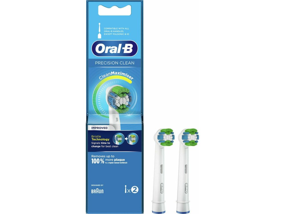 Oral-B Precision Clean CleanMaximiser Ανταλλακτικές Κεφαλές για Ηλεκτρική Οδοντόβουρτσα 2τμχ