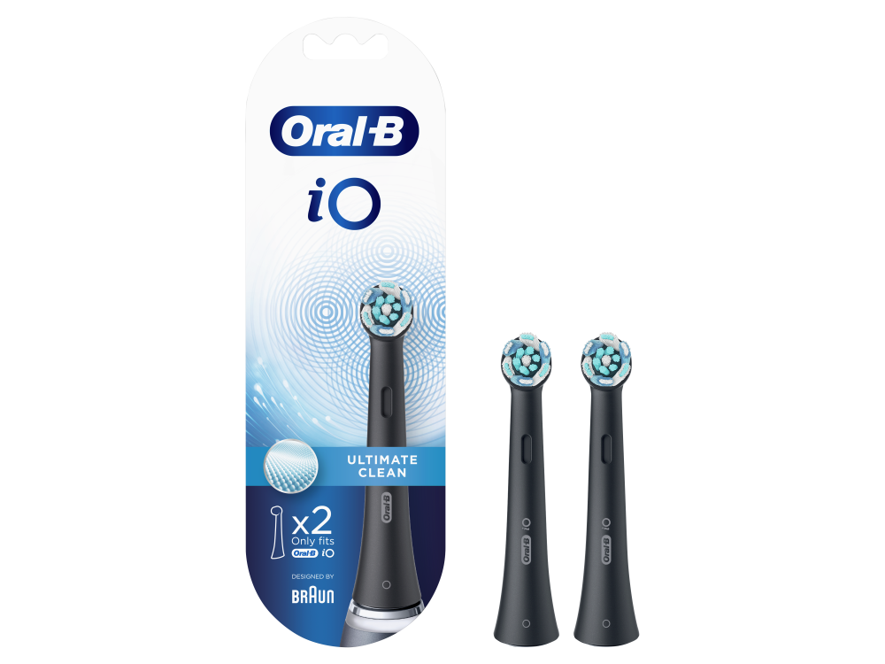 Oral-B iO Ultimate Clean Black, Ανταλλακτικές Κεφαλές για Ηλεκτρική Οδοντόβουρτσα 319832, 2τμχ